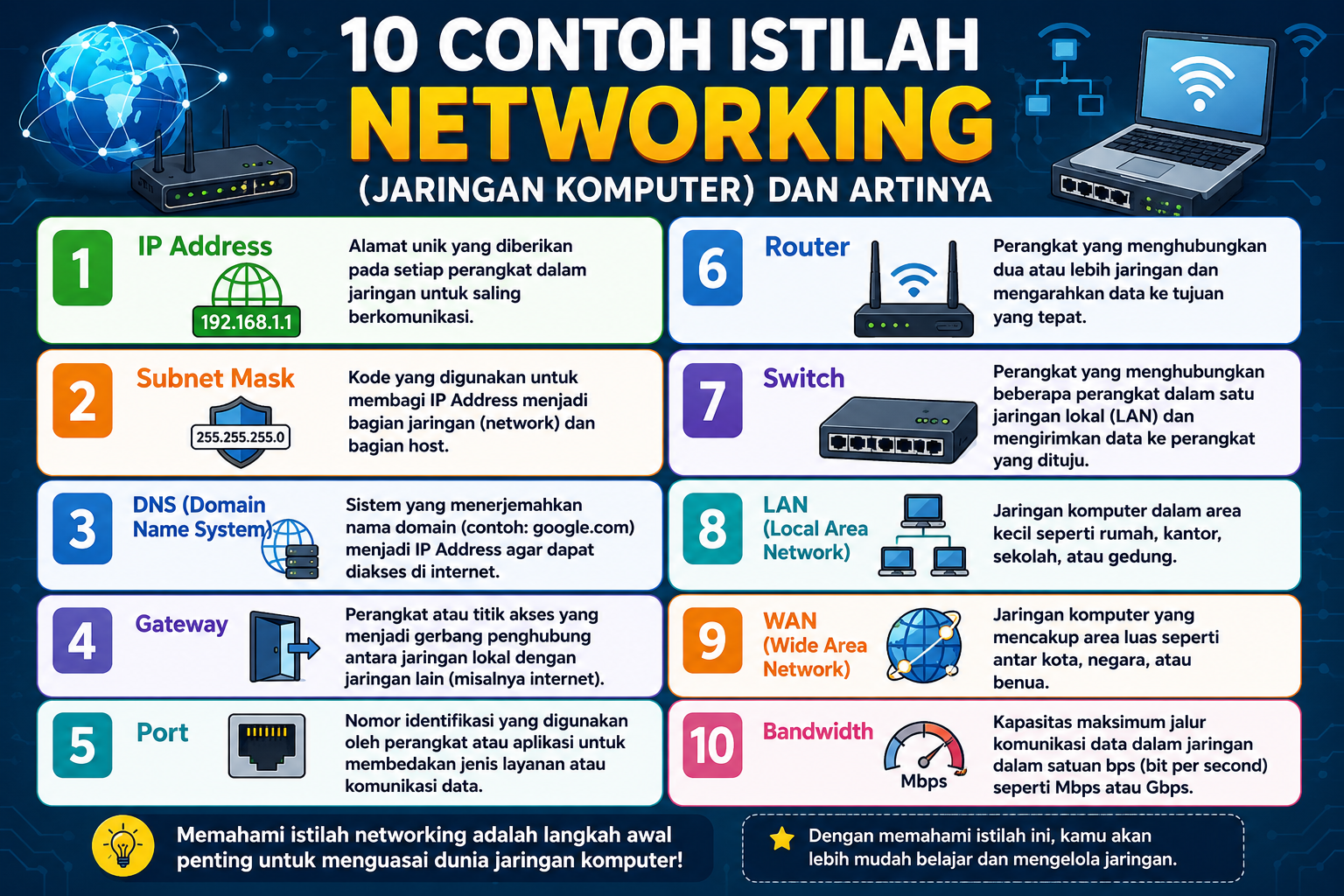 10 Contoh Istilah Networking (Jaringan Komputer) dan Artinya
