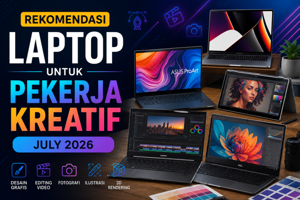 Rekomendasi Laptop untuk Pekerja Kreatif Juli 2026: Pilihan Terbaik untuk Editing, Desain, dan Produktivitas
