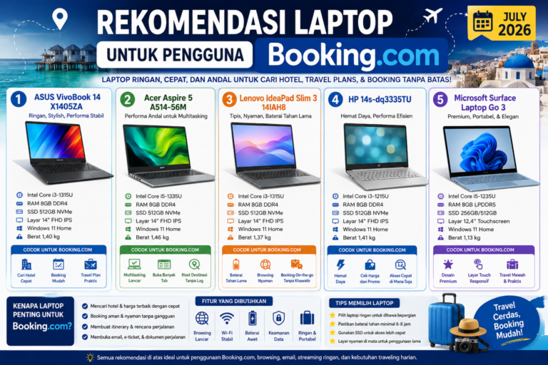 Rekomendasi Laptop untuk Pengguna Booking.com July 2026