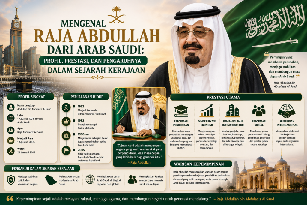 Mengenal Raja Abdullah dari Arab Saudi: Profil, Prestasi, dan Pengaruhnya dalam Sejarah Kerajaan