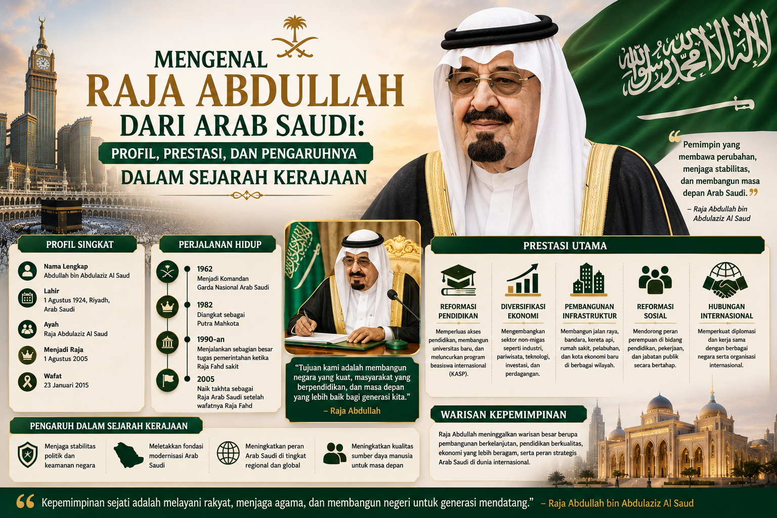 Mengenal Raja Abdullah dari Arab Saudi: Profil, Prestasi, dan Pengaruhnya dalam Sejarah Kerajaan