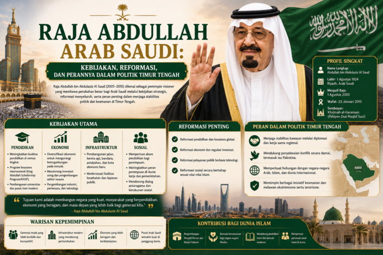 Raja Abdullah Arab Saudi: Kebijakan, Reformasi, dan Perannya dalam Politik Timur Tengah