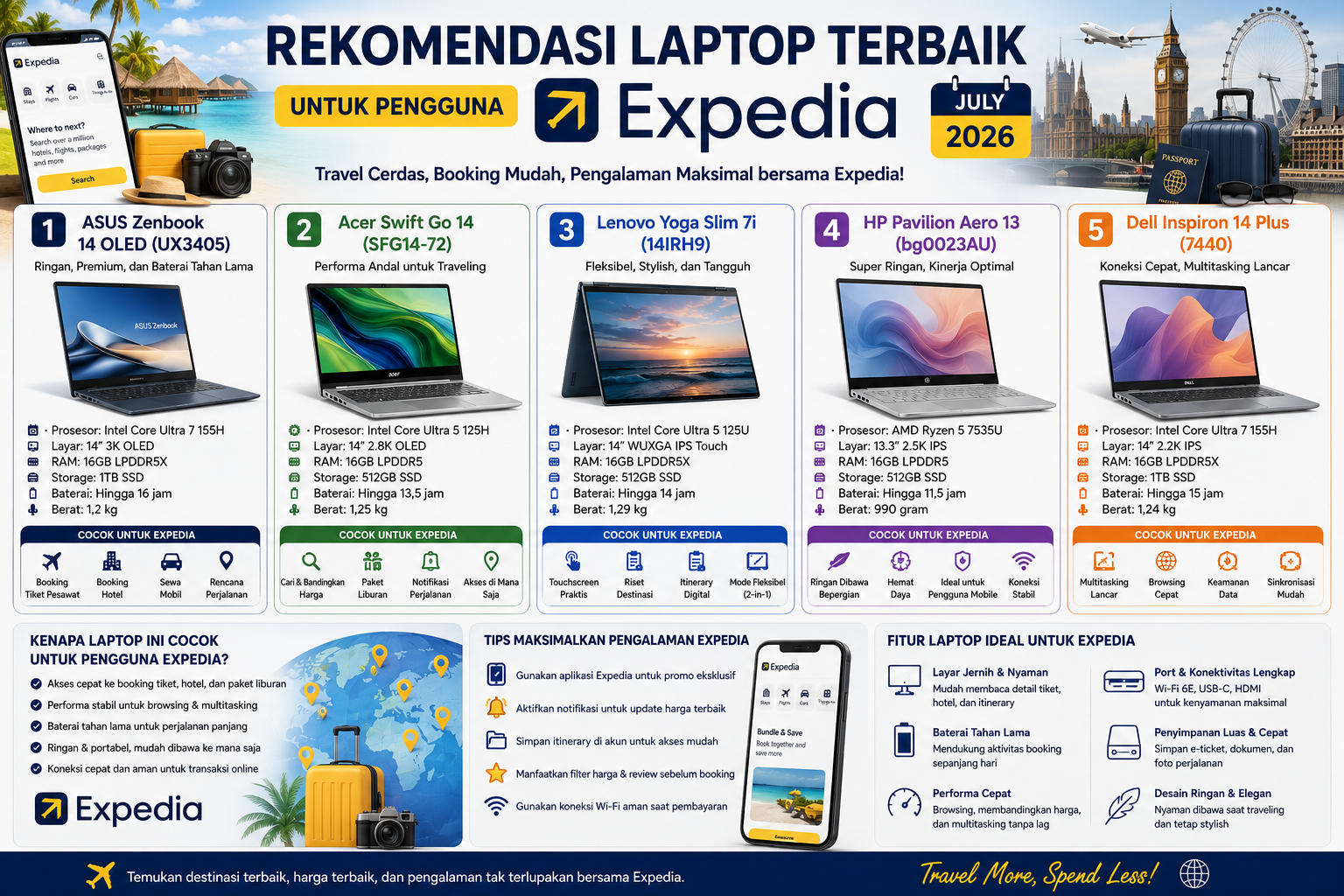Rekomendasi Laptop Terbaik untuk Pengguna Expedia Edisi Juli 2026