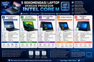 5 Rekomendasi Laptop dengan Prosesor Intel Core M Agustus 2026