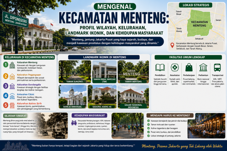 Mengenal Kecamatan Menteng: Profil Wilayah, Kelurahan, Landmark Ikonik, dan Kehidupan Masyarakat