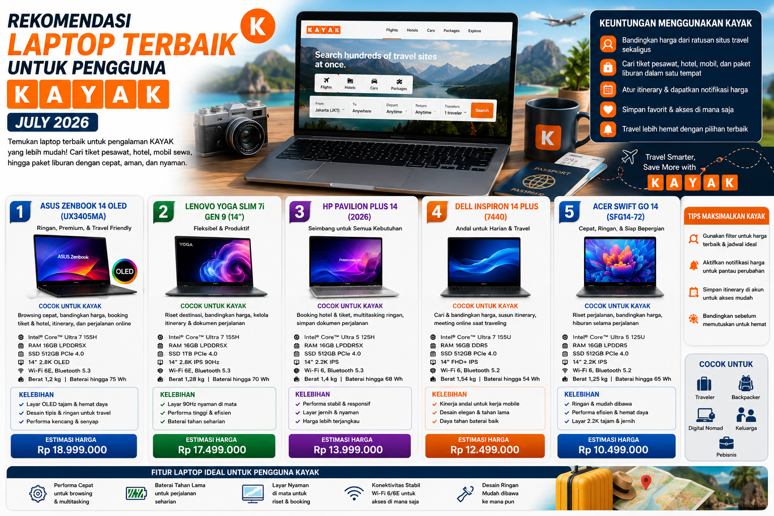 5 Rekomendasi Laptop Terbaik untuk Pengguna Kayak (Juli 2026)