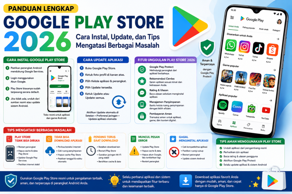 Panduan Lengkap Google Play Store 2026: Cara Instal, Update, dan Tips Mengatasi Berbagai Masalah