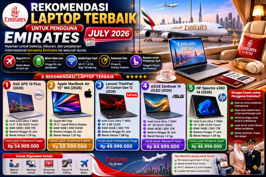 Rekomendasi Laptop Terbaik untuk Pengguna Emirates (Juli 2026)