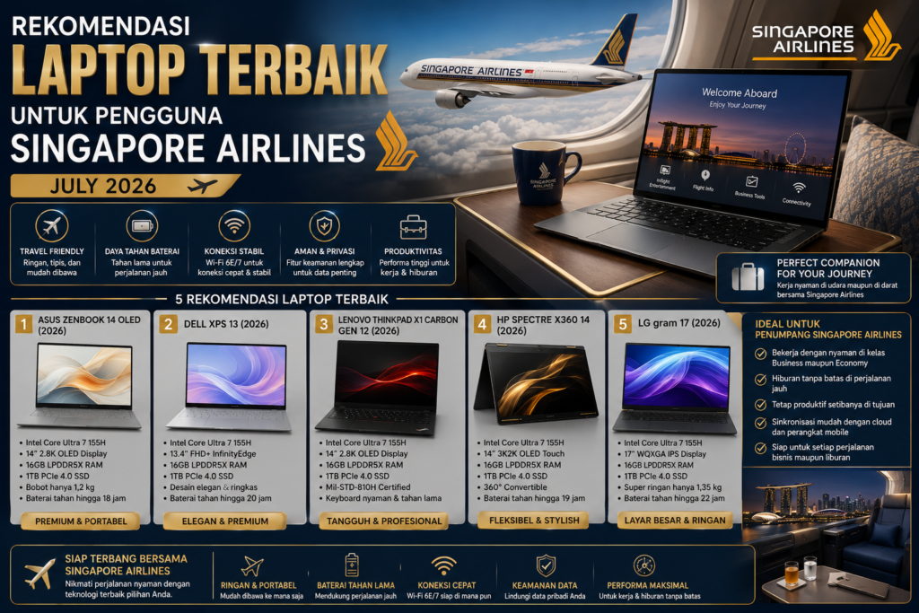 Rekomendasi Laptop Terbaik untuk Pengguna Singapore Airlines (Edisi Juli 2026)