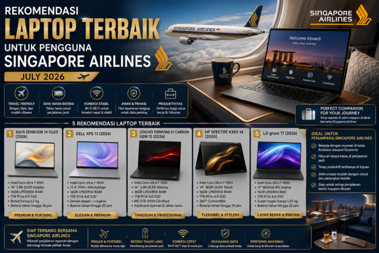 Rekomendasi Laptop Terbaik untuk Pengguna Singapore Airlines (Edisi Juli 2026)