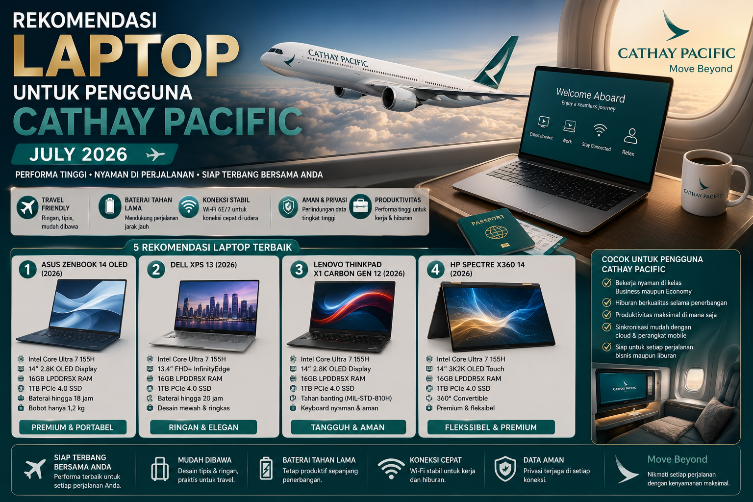 Rekomendasi Laptop Terbaik untuk Pengguna Cathay Pacific (Edisi Juli 2026)