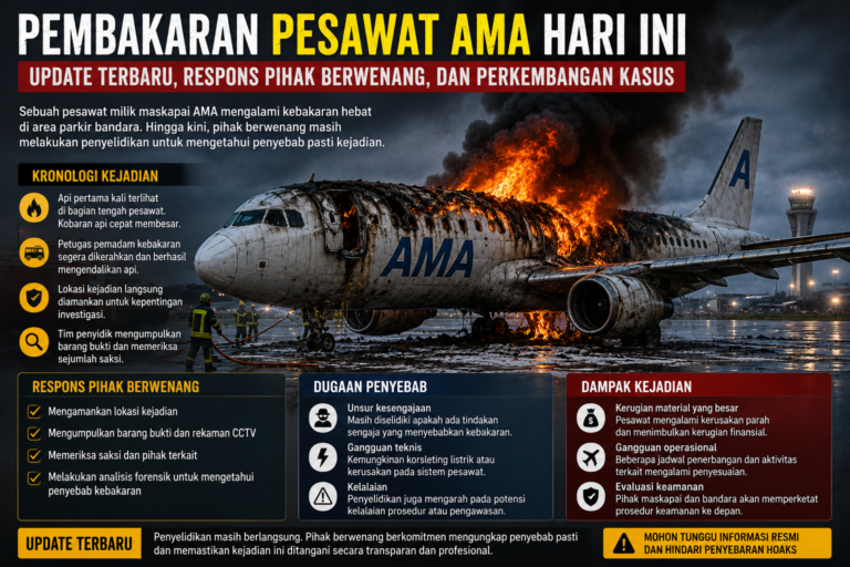 Pembakaran Pesawat AMA Hari Ini: Update Terbaru, Respons Pihak Berwenang, dan Perkembangan Kasus
