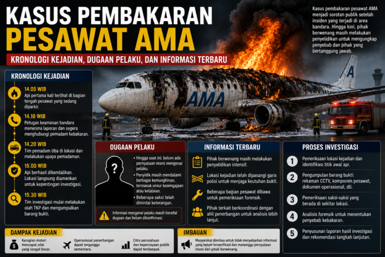 Kasus Pembakaran Pesawat AMA: Kronologi Kejadian, Dugaan Pelaku, dan Informasi Terbaru
