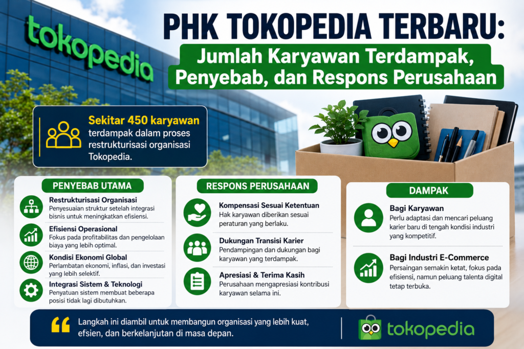 PHK Tokopedia Terbaru: Jumlah Karyawan Terdampak, Penyebab, dan Respons Perusahaan