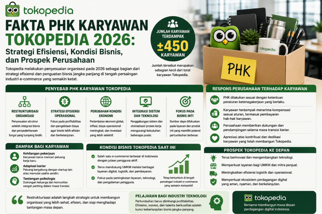 Fakta PHK Karyawan Tokopedia 2026: Strategi Efisiensi, Kondisi Bisnis, dan Prospek Perusahaan