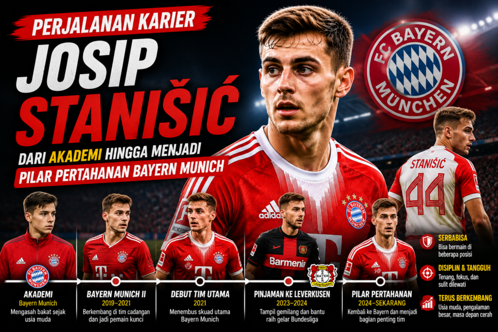 Perjalanan Karier Josip Stanišić dari Akademi hingga Menjadi Pilar Pertahanan Bayern Munich
