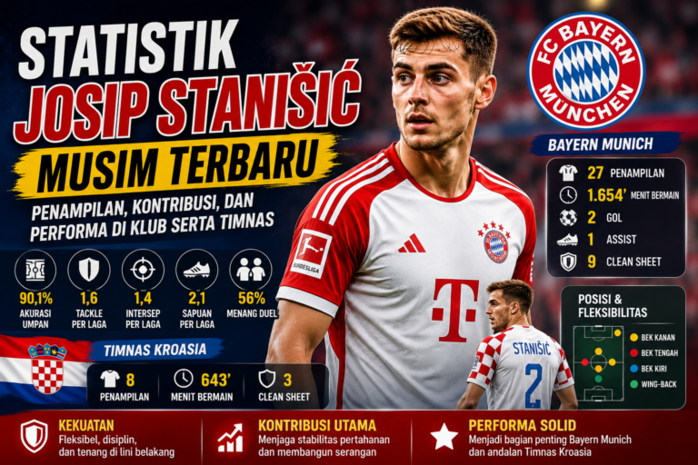 Statistik Josip Stanišić Musim Terbaru: Penampilan, Kontribusi, dan Performa di Klub serta Timnas