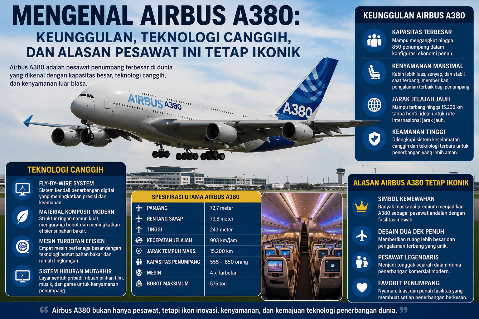 Mengenal Airbus A380: Keunggulan, Teknologi Canggih, dan Alasan Pesawat Ini Tetap Ikonik
