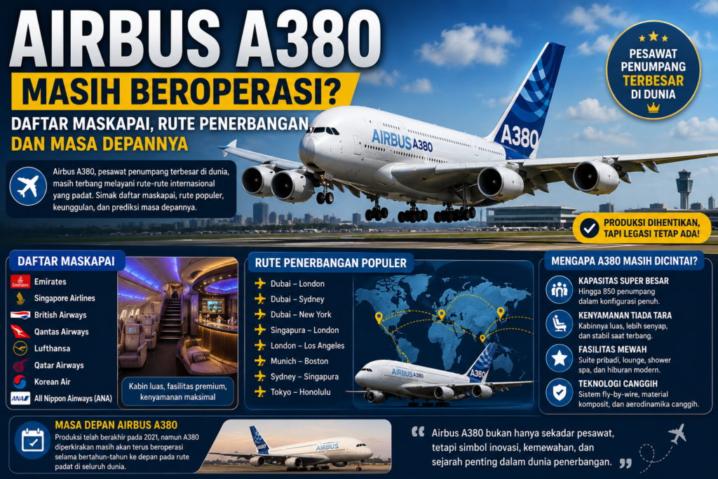 Airbus A380 Masih Beroperasi? Daftar Maskapai, Rute Penerbangan, dan Masa Depannya