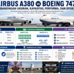 Airbus A380 vs Boeing 747: Perbandingan Ukuran, Kapasitas, Performa, dan Efisiensi