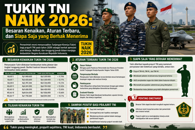 Tukin TNI Naik 2026: Besaran Kenaikan, Aturan Terbaru, dan Siapa Saja yang Berhak Menerima