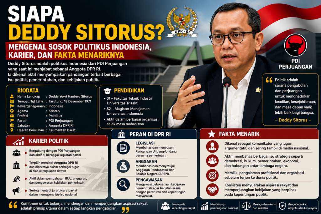 Siapa Deddy Sitorus? Mengenal Sosok Politikus Indonesia, Karier, dan Fakta Menariknya