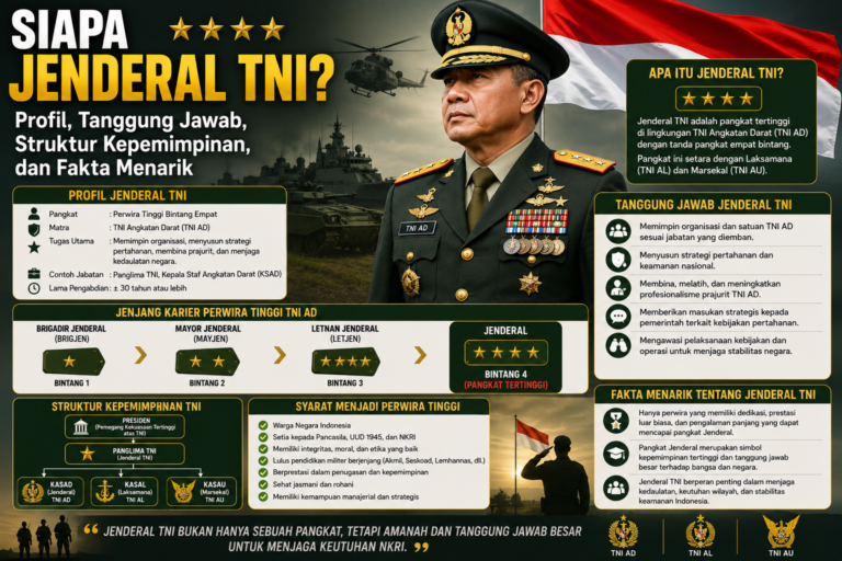 Siapa Jenderal TNI? Profil, Tanggung Jawab, Struktur Kepemimpinan, dan Fakta Menarik