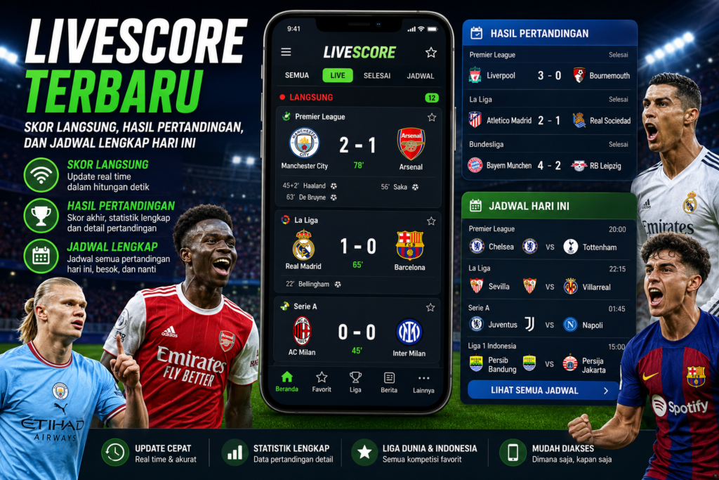 Livescore Terbaru: Skor Langsung, Hasil Pertandingan, dan Jadwal Lengkap Hari Ini
