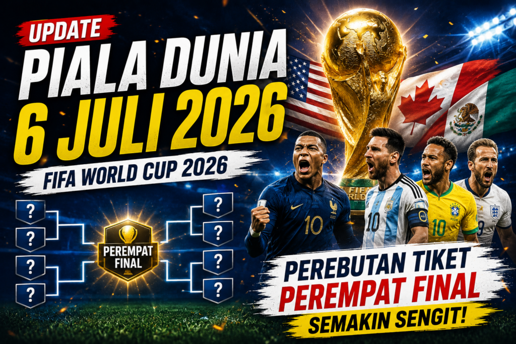 Update Piala Dunia 6 Juli 2026: Perebutan Tiket Perempat Final Semakin Sengit
