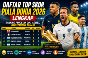 Daftar Top Skor Piala Dunia 2026 Lengkap: Ranking Pencetak Gol, Assist, dan Statistik Pemain