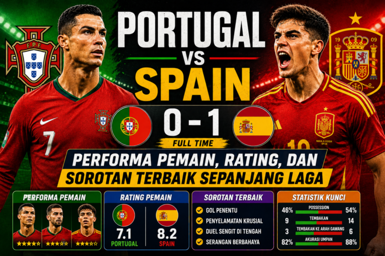 Portugal vs Spain: Performa Pemain, Rating, dan Sorotan Terbaik Sepanjang Laga