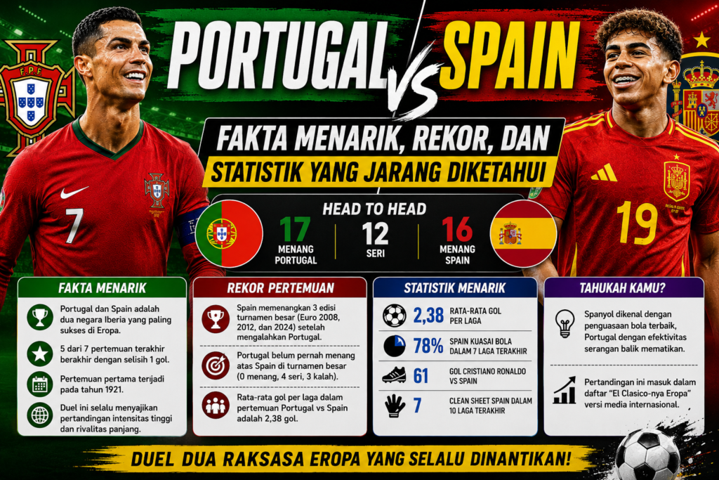 Portugal vs Spain: Fakta Menarik, Rekor, dan Statistik yang Jarang Diketahui