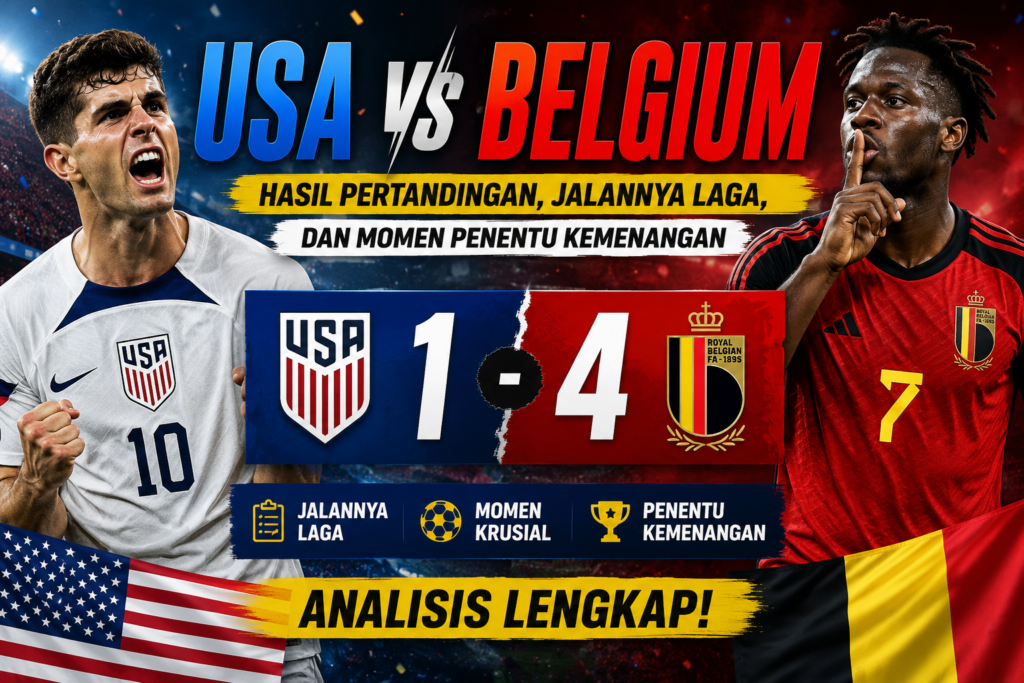 USA vs Belgium: Hasil Pertandingan, Jalannya Laga, dan Momen Penentu Kemenangan