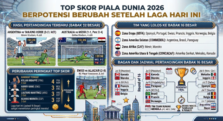 Top Skor Piala Dunia 2026 Berpotensi Berubah Setelah Laga Hari Ini