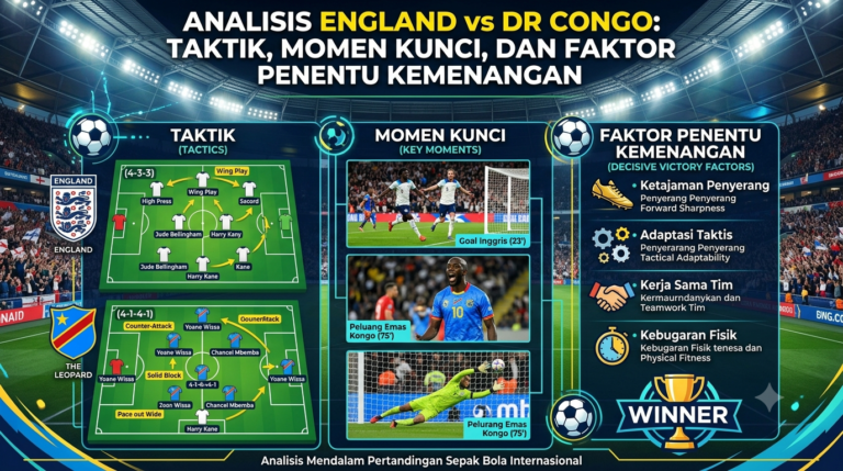 Analisis England vs DR Congo: Taktik, Momen Kunci, dan Faktor Penentu Kemenangan