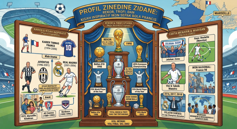 Profil Zinedine Zidane: Rekor, Trofi, dan Kisah Inspiratif Ikon Sepak Bola Prancis