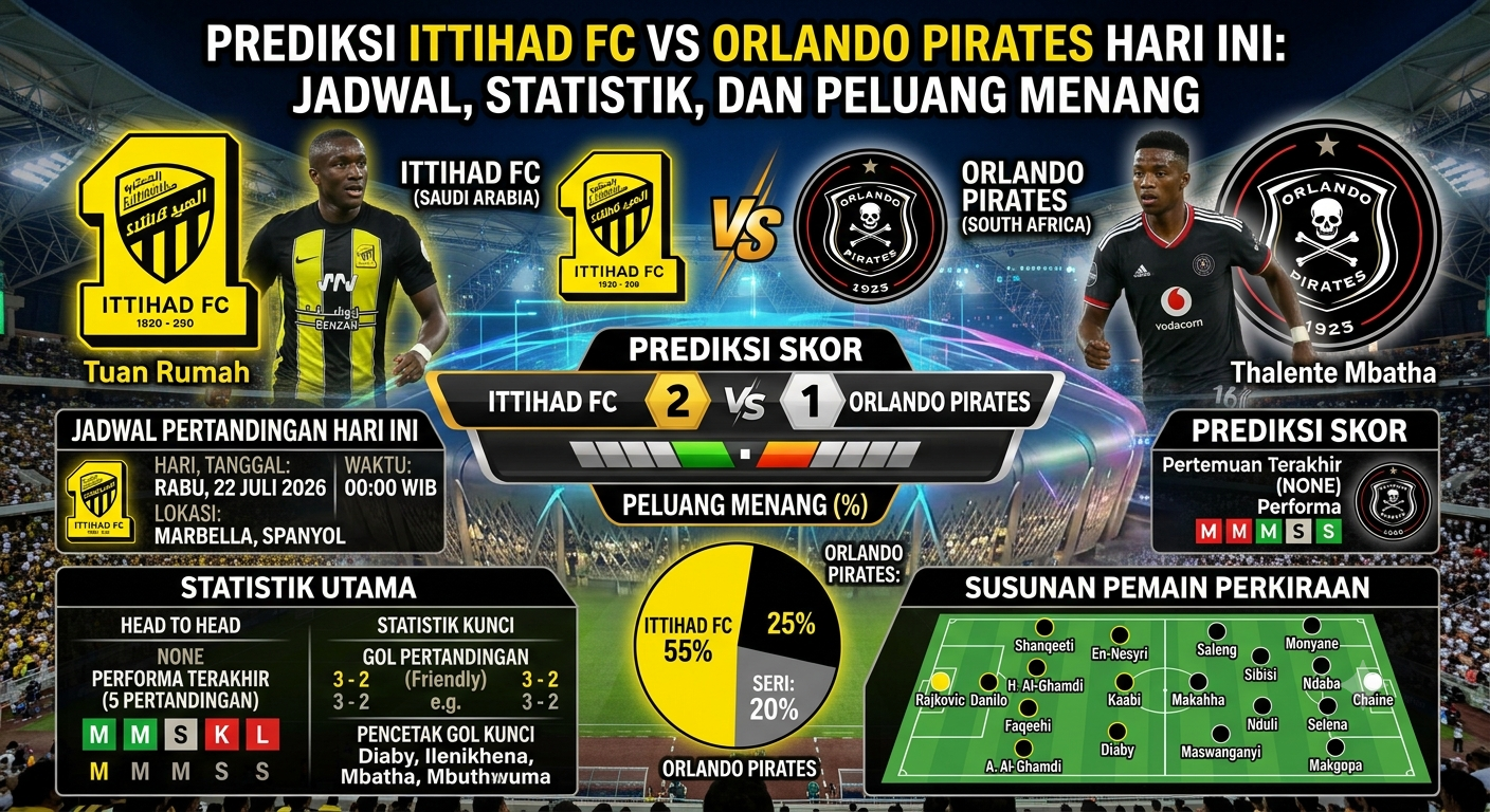 Prediksi Ittihad FC vs Orlando Pirates Hari Ini: Jadwal, Statistik, dan Peluang Menang