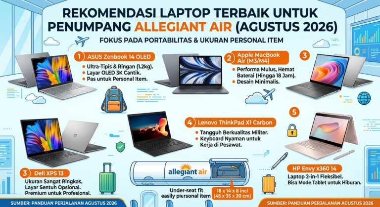 Rekomendasi Laptop Terbaik untuk Penumpang Allegiant Air (Agustus 2026)