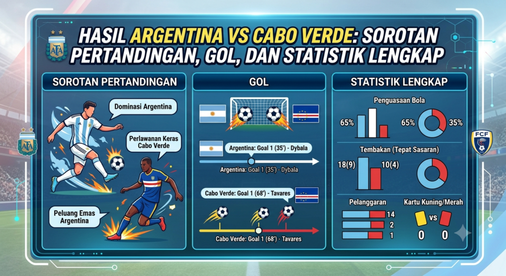 Hasil Argentina vs Cabo Verde: Sorotan Pertandingan, Gol, dan Statistik Lengkap