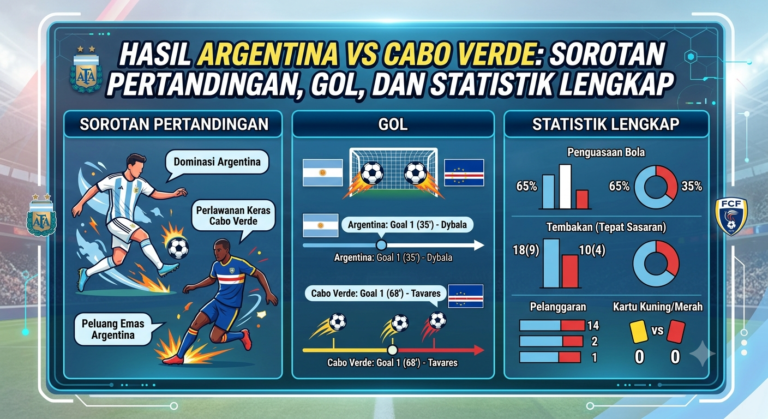 Hasil Argentina vs Cabo Verde: Sorotan Pertandingan, Gol, dan Statistik Lengkap