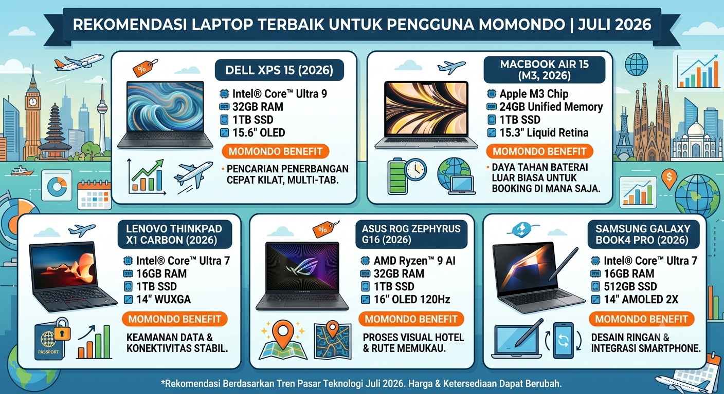 Rekomendasi Laptop Terbaik untuk Pengguna Momondo (Juli 2026)