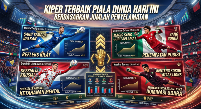 Kiper Terbaik Piala Dunia Hari Ini Berdasarkan Jumlah Penyelamatan