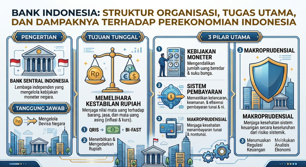 Bank Indonesia: Struktur Organisasi, Tugas Utama, dan Dampaknya terhadap Perekonomian Indonesia
