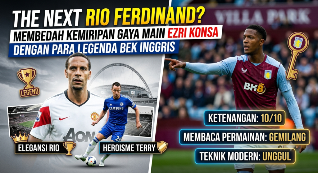The Next Rio Ferdinand? Membedah Kemiripan Gaya Main Ezri Konsa dengan para Legenda Bek Inggris