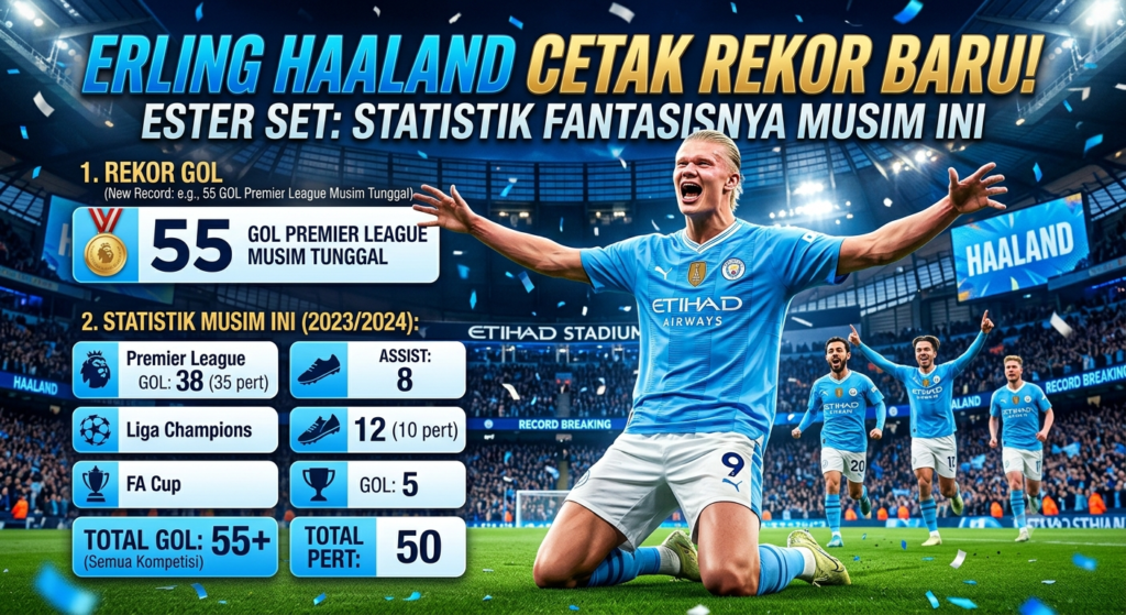 Erling Haaland Cetak Rekor Baru, Ini Statistik Fantastisnya Musim Ini