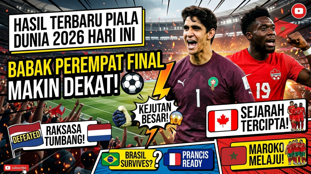 Hasil Terbaru Piala Dunia 2026 Hari Ini: Pertempuran Sengit, Babak Perempat Final Makin Dekat!