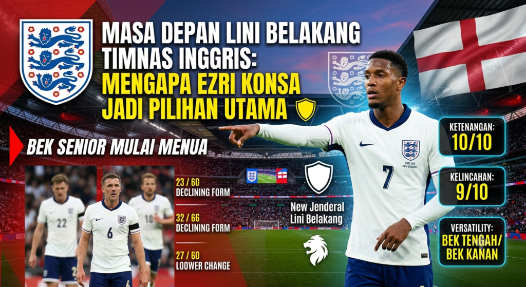 Masa Depan Lini Belakang Timnas Inggris: Mengapa Ezri Konsa Layak Jadi Pilihan Utama