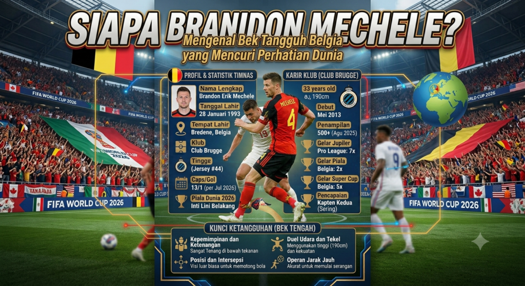 Siapa Brandon Mechele? Mengenal Bek Tangguh Belgia yang Mencuri Perhatian Dunia