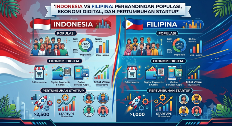 Indonesia vs Filipina: Perbandingan Populasi, Ekonomi Digital, dan Pertumbuhan Startup