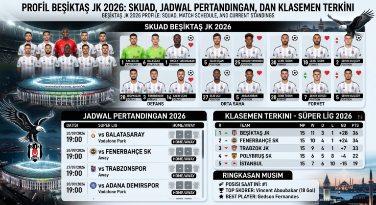 Profil Beşiktaş JK 2026: Skuad, Jadwal Pertandingan, dan Klasemen Terkini